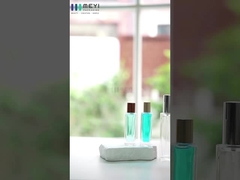 কাস্টম লোগো সহ বিলাসবহুল সাদা চকচকে সুগন্ধি ভ্রমণ পরীক্ষার বোতল