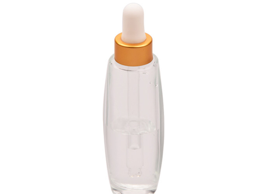18/400 30ml 1 Oz ক্লিয়ার গ্লাস ড্রপার বোতল পাত্রে সিলিকন হাতা