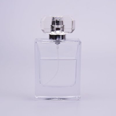 50ml ফ্ল্যাট গ্লাস সুগন্ধি বোতল পরিষ্কার Syrlyn ক্যাপ সঙ্গে